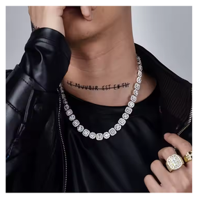 Collar de cadena de tenis con moissanita engastada, joyería de lujo estilo hip hop para hombres y mujeres - Product Image 4