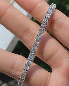 Pulsera de tenis de plata de ley 925 de calidad premium, chapada en oro rosa, con diamantes, cierre seguro, joyería brillante de alta calidad para - Product Image 4