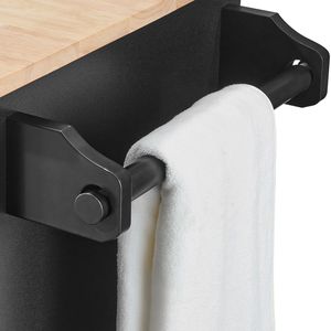 Carrito de Cocina con Cubierta de Madera de 50 Pulgadas, con Contenedor de Basura de 10 Galones, Barra de Desayuno y Mesa de Comedor Estilo Rústico para Sala de Estar - Product Image 5