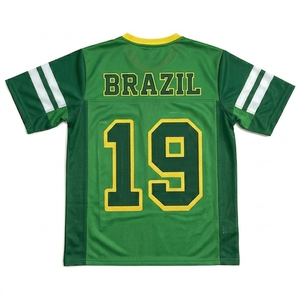 Camiseta de Fútbol de Brasil Unisex Verde Amarillo Blanco 100% Poliéster Malla Transpirable Cuello en V Manga Corta para Verano - Product Image 2