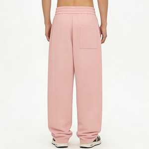 Pantalon décontracté pour homme en toile imprimée à thème Amour, coupe droite, broderie rayures blanches, taille élastique latérale, ample, jambe large, imperméable - Product Image 3