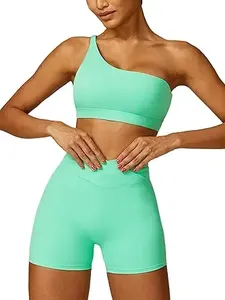 Best Quality Custom Made 2-Piece Yoga Set Crop <b>Top</b> Bra Shorts Anti-Bacterial Breathable Quick Dry Eco-Friendly - Product Image 3