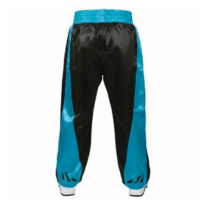 Pantalon de Muay Thai avec panneau cyan, pantalon de kickboxing, équipement d'entraînement MMA, pantalon léger en satin, pantalon professionnel d'arts martiaux - Product Image 2