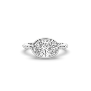 Anillo de Compromiso de Lujo con Diamante Cultivado en Laboratorio de Corte Ovalado de 2.50 Quilates, Certificado por IGI, Plata de Ley 925, Estilo Único y Ligero - Product Image 2