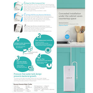 ระบบกรองน้ำ RO-600 ของ Everpoll แบบพลาสติกคอมโพสิตน้ำหนักเบา 3 ขั้นตอน ดีไซน์ไร้ถัง ใช้งานได้นาน 12 เดือน กำลังไฟ 60 วัตต์ - Product Image 4