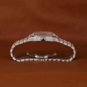 Montre de luxe antique ETA avec diamants pour homme, en acier inoxydable, mouvement à quartz analogique carré, chiffres romains, verre saphir, bracelet déployant - Product Image 2