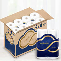 Papier toilette de luxe en pâte de bois 4 plis, rouleau de papier toilette pour restaurant, fournisseur et fabricant de papier hygiénique de haute qualité