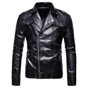 Hot Selling Customized Winter Leather <b>Jackets</b> for <b>Men</b> Breathable Waterproof Windproof with Hooded Zipper Closure <b>Light</b> Fabric - Product Image 1