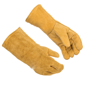 Gants de travail en cuir classiques 2026 à manchette longue, doigts droits, paume renforcée avec protection du pouce, fabrication sur mesure, pour le soudage - Product Image 1