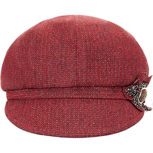 Casquette de mode en coton rouge avec accent floral brodé, style anglais, unisexe, pour toutes les saisons, chapeau décontracté 56-58CM - Product Image 5