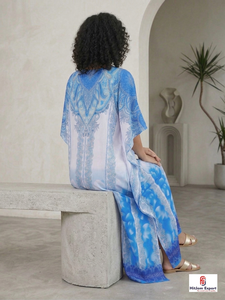 Women Printed <b>Kaftan</b> Dress Loose Fit Comfortable <b>Beach</b> Wear Lightweight Fabric Stylish Resort Island Vacation Bulk Order Supply - Product Image 3