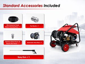 Machine de nettoyage de canalisations à moteur essence 27HP 150Bar 2175PSI 50L/min pour le nettoyage de puits d'inspection et de canalisations d'égout de 600 mm - Product Image 3
