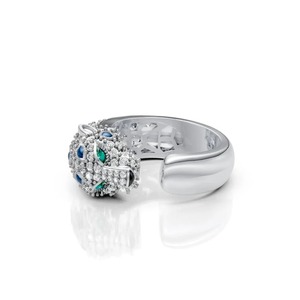 Anillo de Pantera Romántico de Lujo con Diamantes Moissanite, Plata 925 con Baño de Rodio, Joyería Fina para Hombre - Product Image 1