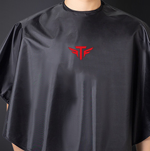 Cape de coiffure noire imperméable personnalisable avec logo, ajustable, pour salon et usage domestique, coloration et coupe de cheveux - Product Image 6