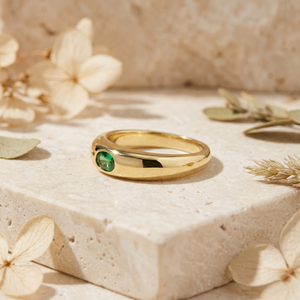 Anillo de Diamantes Ovalados de 0.50CT con Engaste de Bisel, Banda Gruesa Minimalista para Boda y Fiesta - Product Image 3