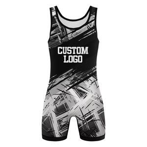 Custom Name <b>Wrestling</b> <b>Singlet</b> for <b>Men</b> Fitted One-Piece Sublimation Print Quick Dry Spandex Polyester Adult Martial Arts Wear - Product Image 3