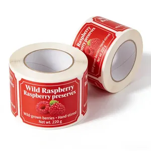 Étiquettes personnalisées faites à la main pour pots de confiture avec estampage doré et impression UV - Autocollants d'emballage alimentaire de marque supérieure PT - Product Image 1