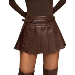 Falda plisada de cuero para mujer, estilo kilt, para otoño, discoteca, minifalda skater para chicas 2026 - Product Image 1