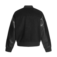 Veste de baseball en cuir confortable de haute qualité Layenne, veste personnalisée avec broderie de lettres pour l'extérieur
