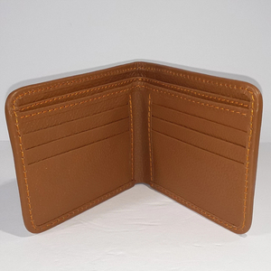 กระเป๋าสตางค์หนังวัวแท้สำหรับผู้ชาย กระเป๋าหนังลายขน ดีไซน์บางเฉียบ ทำมือ กระเป๋าสตางค์แบบพับสองตอน ทนทาน กระเป๋าหนังแท้ธรรมชาติ - Product Image 6