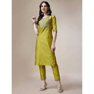 TOP DE TRABAJO BORDADO EN SEDA ARTE FORMAL CON FONDO AMARILLO - Product Image 1