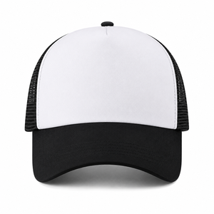 Summer Custom Trucker Bomber <b>Hat</b> Canvas Polyester Plain Solid Color Mesh Cap 6-Panel High Profile Foam Back Snapback Adjustable - Product Image 3