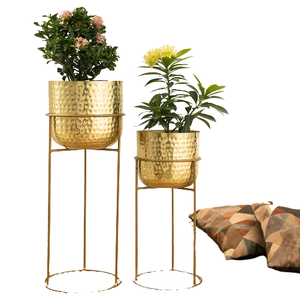 Jardinières en métal sur pieds, pots de plantes décoratifs d'intérieur pour salon, chambre, balcon, bureau - Product Image 1