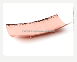 Plateau de service en aluminium martelé en vrac personnalisé plateaux artisanat moderne motif végétal vase de sol mobile nouveau privé - Product Image 1