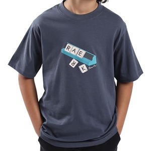 RIOLEAF T-shirt Enfant Classique Automne en Coton Tricoté Col Rond Anti-boulochage Écologique à Manches Courtes Motif Rayé - Product Image 1