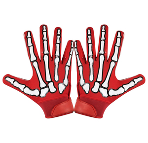 Skull Football <b>Gloves</b> Tacky Grip Skin Tight Skeleton Pro Elite Sticky Receiver American Football <b>Gloves</b> Adult & Youth Sizes - Product Image 1