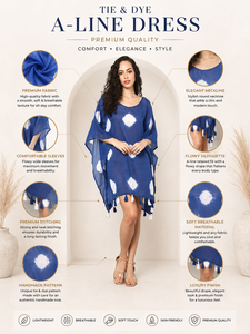 Women's Maxi Boho V-neck Empire Waist 100% Cotton Premium Breathable Eco-Friendly Summer Beach Cover Chiffon <b>Dress</b> - Product Image 5