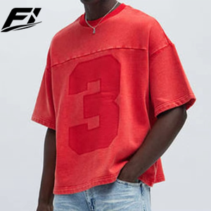 Camisetas Personalizadas para Hombre, Estilo Vintage Lavado, Oversize, 250GSM, Algodón, Diseño Retro con Número, Manga Corta, Proveedor Mayorista de Ropa Urbana - Product Image 4