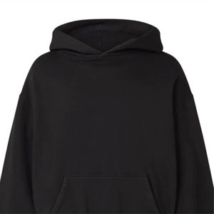 Sweat à capuche personnalisé pour homme 100 % coton, couleur unie, coupe oversize, décontracté, avec poche, en molleton bouclette tricoté - Product Image 3