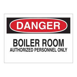 Panneau de signalisation Brady DANGER pour salle de chaudière - PVC réfléchissant à fixer au mur - Utilisation intérieure/extérieure - Product Image 2