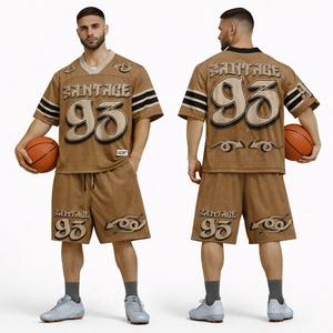 Camiseta de Fútbol Americano Personalizada al por Mayor, Sublimada, para Hombre, Talla Grande, Manga Corta, Servicio OEM, Transpirable, Antibacteriana - Product Image 1