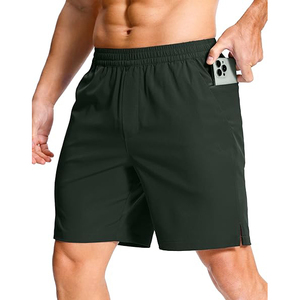 Tecnología de secado rápido, cintura elástica con cordón ajustable, dos bolsillos laterales, pantalones cortos de gimnasio para hombre, para correr, fitness y entrenamiento. - Product Image 1