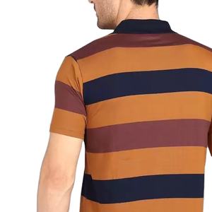 เสื้อโปโลผู้ชายขนาดพลัสไซส์เสื้อยืดคอตตอนระบายอากาศพิมพ์ลายทางพิมพ์ลายตามสั่ง - Product Image 4