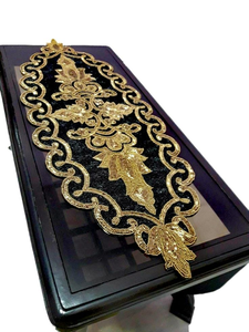 Camino de Mesa Moderno Hecho a Mano de Algodón para Comedor, Decoración Festiva Bordada con Cuentas de Semillas - Product Image 5