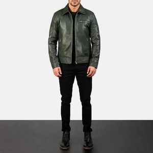 <b>High</b> Quality Men's British Fashion PU <b>Leather</b> Jacket <b>Top</b> Fitted Black Style jacket for men - Product Image 3