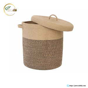 Stylish Jute <b>Basket</b> – Handmade Natural Fiber <b>Storage</b> <b>Basket</b> for Modern and Rustic Interior Decoration - Product Image 2