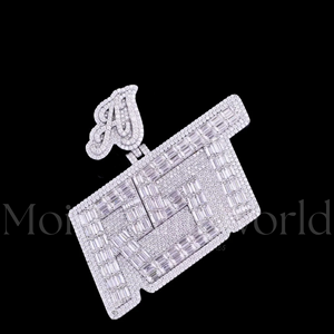 Indian Exporter 925 <b>Silver</b> Moissanite Diamond <b>Pendant</b> Iced Out Hip Hop Jewelry Charm Necklace Luxury Bling Gift <b>for</b> <b>Men</b> Women - Product Image 3