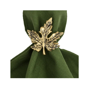 High Quality Brass Napkin Ring <b>Eid</b> Wedding Ramadan Event Supplies Leaf Design Brass Napkin Holder - Product Image 1