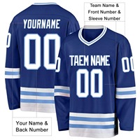 Jersey de Hockey sobre Hielo Personalizado para Hombre, 100% Poliéster, Tejido de Malla, Mangas Largas, Ligero, Antibacterial, Cuello en V, Impresión Digital