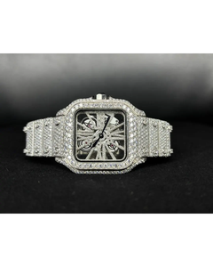 Reloj de Hombre de Alta Gama con Esfera Cuadrada, Diamantes Moissanite VVS y Brazalete de Acero Inoxidable - Product Image 1