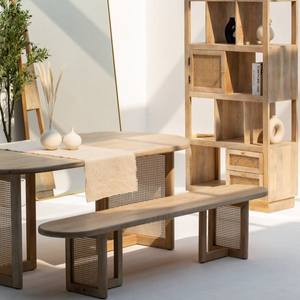 Banc Vandana Falcon Solace en rotin et bois de manguier pour une assise moderne élégante en intérieur et en extérieur - Product Image 3