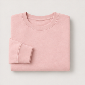 เสื้อสเวตเชิ้ตคอกลมทรงเข้ารูปผ้าคอตตอนเทอร์รี่น้ำหนักเบาสีชมพูพาสเทลสำหรับผู้ชาย รุ่น MCRW-0026 ปรับแต่งได้ - Product Image 6