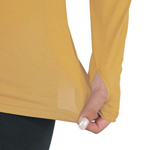 Haut de protection anti-UV à manches longues pour femme, couleur jaune moutarde, séchage rapide, en polyester, idéal pour la natation et le fitness – Meilleures ventes 2026 - Product Image 6