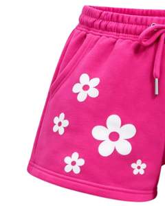 Shorts de Mujer con Estampado de Margaritas Rosa Intenso, Personalizados, de Algodón y Felpa, Casuales, de Verano, con Cintura Ajustable, Fabricante Personalizado, Ropa al Por Mayor - Product Image 5