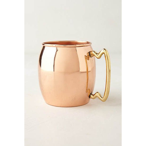Tasses à Moscow Mule en cuivre de qualité supérieure avec poignée en laiton, faites à la main, pour bière, cocktails et accessoires de bar. - Product Image 1
