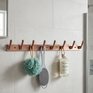 Heavy Duty Metal Wall Mount <b>Hook</b> <b>Rail</b> with 8 <b>Hooks</b> Rustic Style Coat Rack for Clothing Storage Bathroom Kitchen and Entryway - Product Image 4